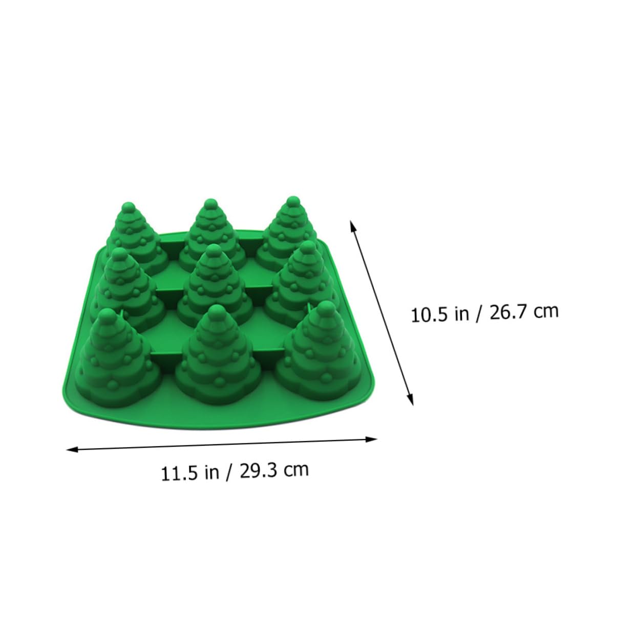 Cabilock 2 Pièces Moule Pâtisserie Silicone Cavités Sapin de Noël Vert Antiadhésif et Inodore Four et Micro Ondes Accessoire Diy pour Biscuits et Gâteaux Festifs