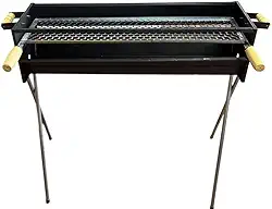 Churrasqueira Espetinho Reforçada A Carvão Espeteira Tradicional 80X25cm Espeteira Bar Lanchonete Com Grelha