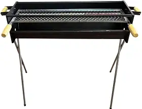 Churrasqueira Espetinho Reforçada A Carvão Espeteira Tradicional 80X25cm Espeteira Bar Lanchonete Com Grelha