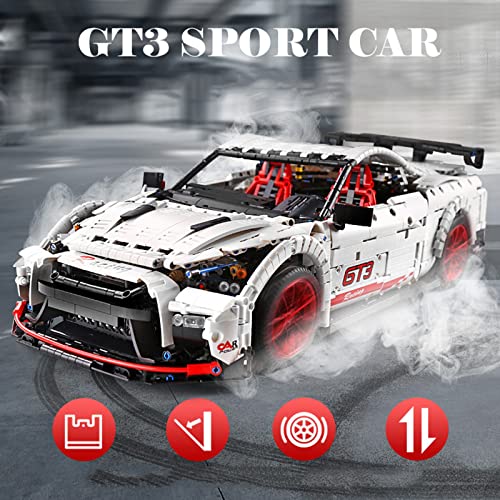 Technik Auto Bausteine für Nissan GTR, Mould 13172, Technik Rennwagen Modell, Groß MOC Klemmbausteine Bausatz Kompatibel… – Bild 3