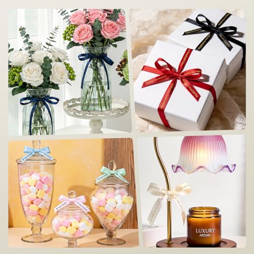 Phomemo A30 P15 Exklusive schwarze Satin-Bänder mit goldener Schrift Ideal zum Geschenkeinpacken, Hochzeitssträuße, DIY-Basteln und Valentinstagsdekorationen Breite: 12 mm × 5 m, 2 Rollen