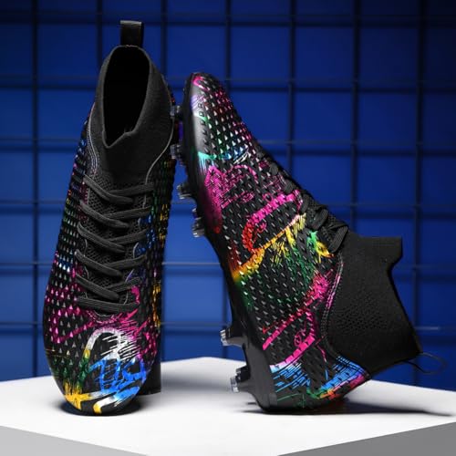 DHOVOR Boys Girls Soccer Cleats High-Top Soccer Shoes for Kids Football Cleats Professional Training Football Sports Shoes4