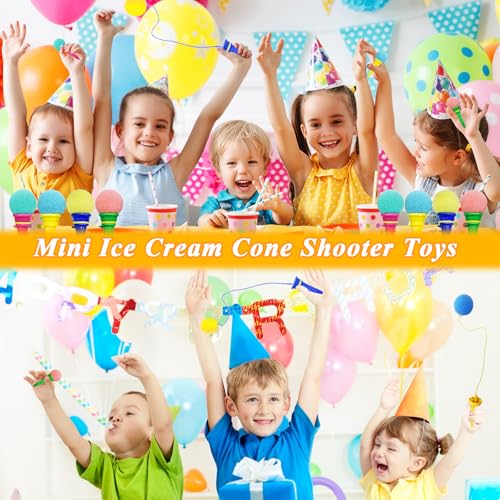 Image of Juuxncgv 50 Pcs 4 Inch Ice Cream Shooters Toy, Mini Ice Cream Cone Shooter Toys Kids, Carnival Prize