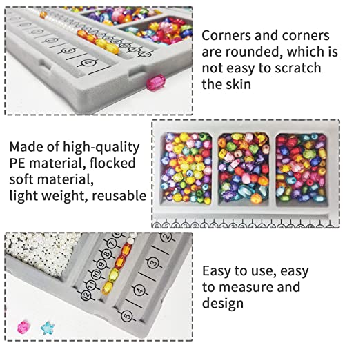 Bead Design Mat, Grey Flocked Bracelet Beading Board For Diy Bracelet Necklace Beading Jewelry Making (Set A) #TOP3