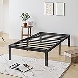 COMASACH Twin-XL Metal Bed-Frame No Box Spring Needed,12-Inch Noise Free Black Platform Bed-Base, Ea