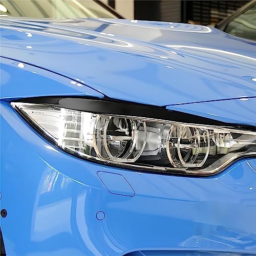 Toworldit 2Pcs/Set Bright Black Soft Plastic Headlight Eyebrow Cover Headlamp Eye Lid Covers Decoration Trim Sticker (Compatible With Bmw 4-Series F32 F33 F36 2012-2017 / F80 M3 F82 F83 M4 2014-2016) #TOP2