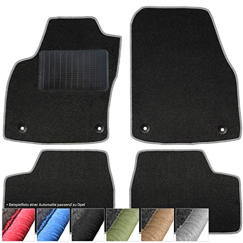 moto-MOLTICO Lot de 2 tapis de sol de voiture en velours pour Opel Tigra B Twin Top (2004-2009) - Noir avec surpiqûres grises