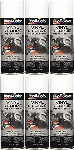 Sherwin-Williams Company Duplicolor Gloss White Vinyl and Fabric Spray (11 oz) - 6 Pack, 11 Ounces