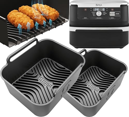 Ninja AF500UK Lot de 2 doublures en silicone de qualité supérieure | Crêtes de 1,5 cm pour la circulation de l'air, 2,5 mm d'épaisseur, passent au lave-vaisselle | Conçu pour s'adapter à Ninja AF500UK