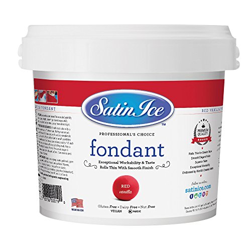 Satin Ice Rolled Fondant - Red - Vanilla - 1 kg by Satin Ice
