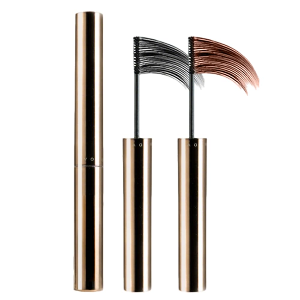Waterproof Quick Drying Curl Mascara, Black Volumizing Mascara for Short & Fine Lashes, 3D Curling Metal Wand for Long-Lasting Lift & No Clumping (Black&Brown, 2PC)
