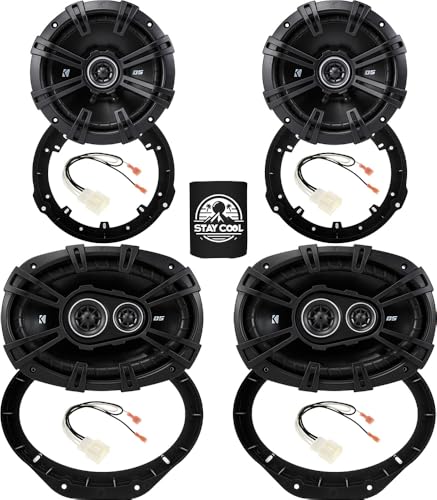 KICKER Speakers 6.5 & 6X9 inch for Ford F-150 2015-2024 Upgrade Kit - 2 Pairs of DS Series with Adapters and Harness, Car Audio Front & Rear Door Speaker DSC650, 43DSC6504 & DSC6930, 43DSC69304