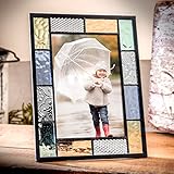 J Devlin Pic 412 Series Stained Glass Picture Frame Pastel Blue Green Peach Aqua - Available in 4x6 or 5x7 (4x6)