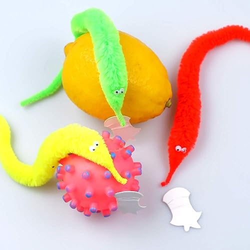 Miniatura 6 de Shyflpopo 72 gusanos mágicos, gusanos retorcidos, gusanos ondulados, gusanos peludos en una cuerda a granel para carnaval, recuerdos de fiesta