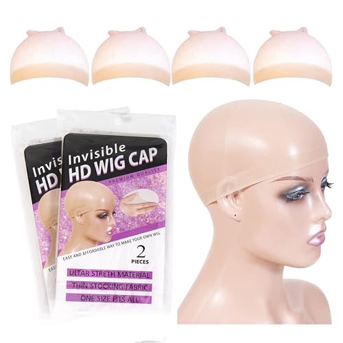 Tinashe 4Pcs Hd Wig Caps Transparent Hd Wig Cap Stocking Cap Sheer Wig Cap Thin Nylon Cap Hd Wig Cap For Lace Front Wig Accessories For Women (2Pack/4Pcs) #TOP24