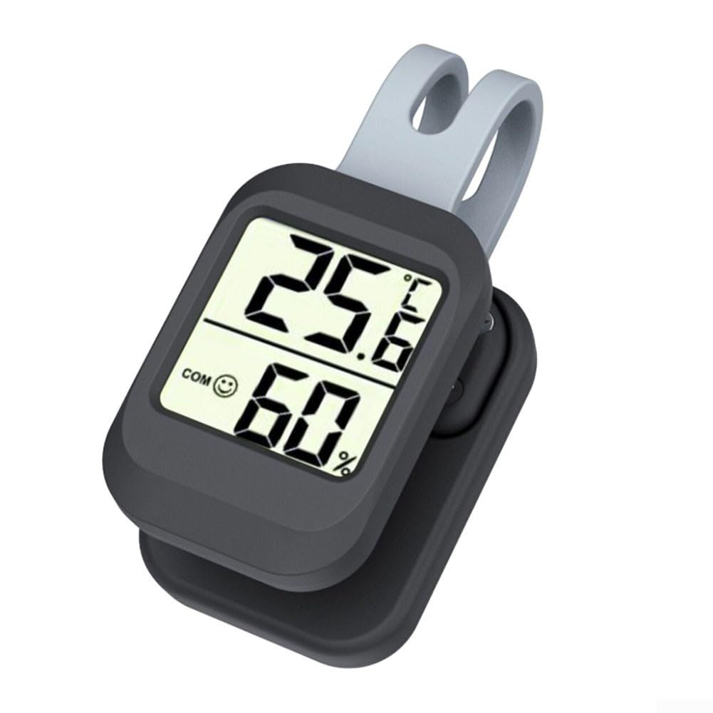 Termómetro higrómetro de guitarra para monitor preciso de humedad y temperatura con pantalla grande para bajos eléctricos y acústicos, color negro