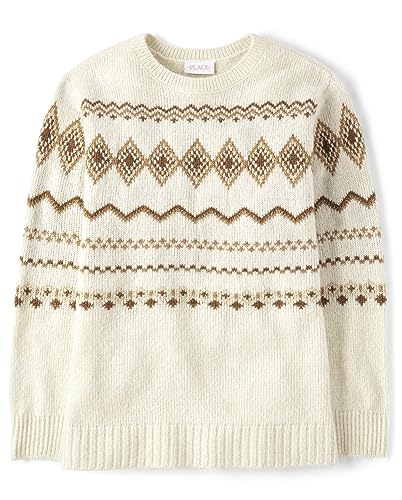 Image of The Children's Place Girls' Long Sleeve Crew Neck Pullover Sweater