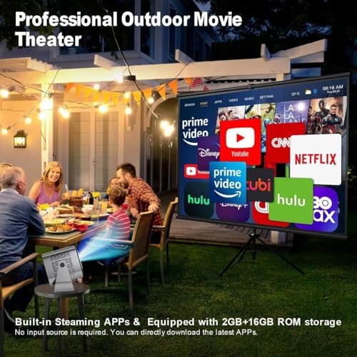 Image of Cubonic Adnova LED Projector Android 12.0 /Electric Focus with WiFi 6 and Auto Keystone,18000Lumens,Full HD 1080P 4K Supported 360 Angle Adjustment Video Home Theater A10,Grey