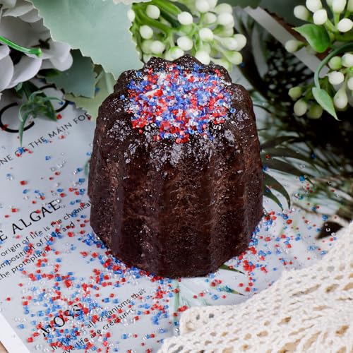 Image of 4th of July Sanding Sugar Sprinkles, 4.6 oz Edible Red White and Blue Sparkling Sugar Crystals for Baking Topping, Cupcake, Cookie, Ice Cream & Cake Decorating, Patriotic Party Holiday Supplies