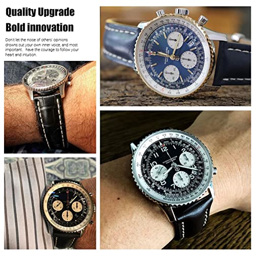 Bracelet montre cuir softwatch 24mm marron fermoir pliant sécurisé - 4