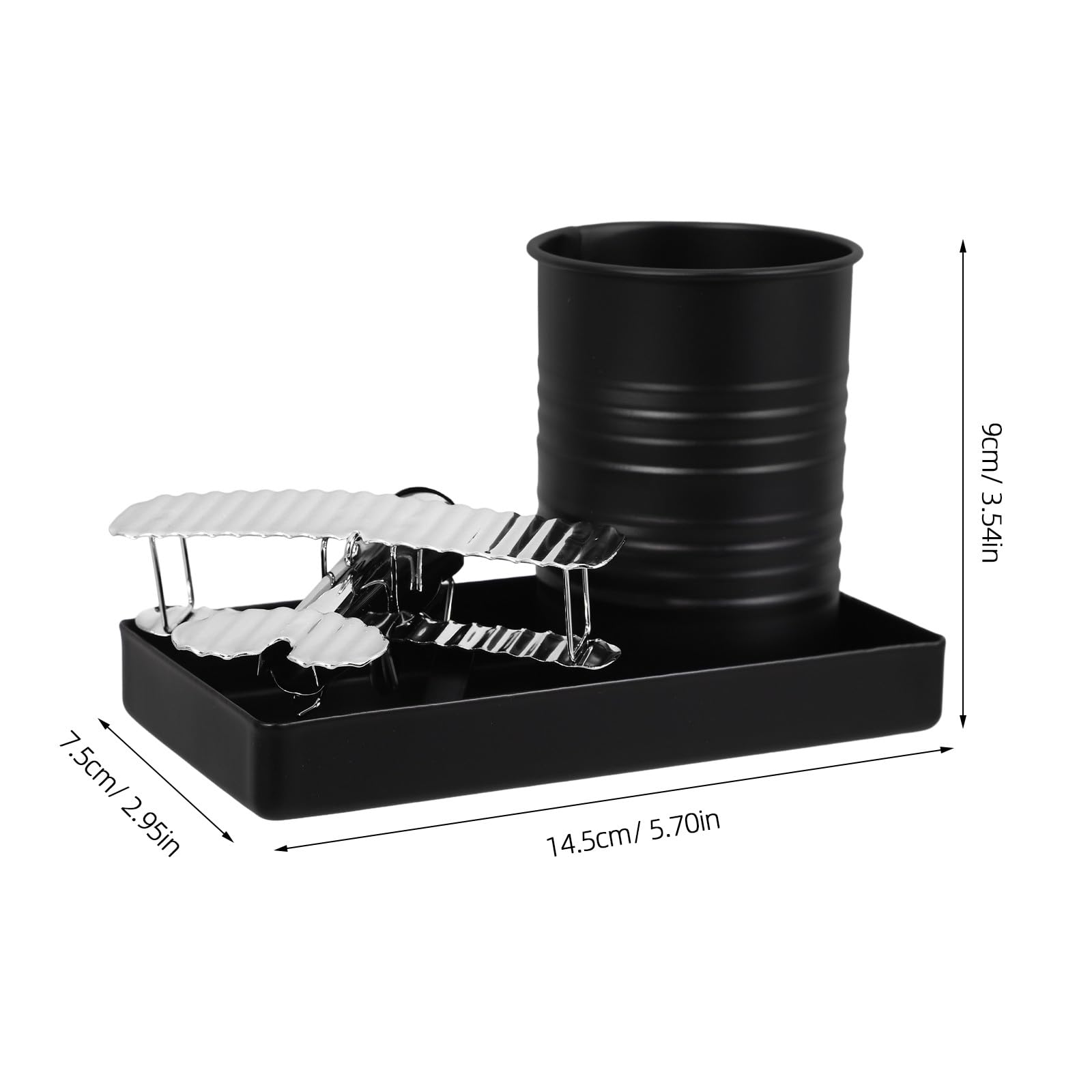 Generico portalápices metálico con PERMA de avión Pencil Cup Retro scrivania Organizer decoración de escritorio Estilo avión rústico per scrivaniatop conservazione e Pencil Organization