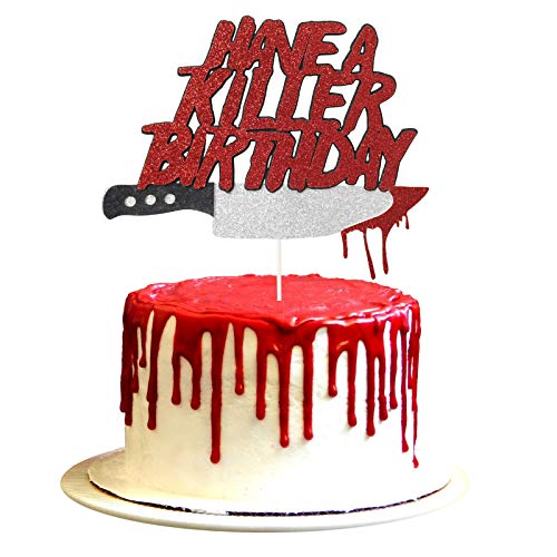 Have a Killer Birthday Cake Topper, Friday the 13th Birthday Party Cake Topper, Halloween Horror Birthday Party Decorations, Halloween Zombie Vampire Party Decorations Supplies