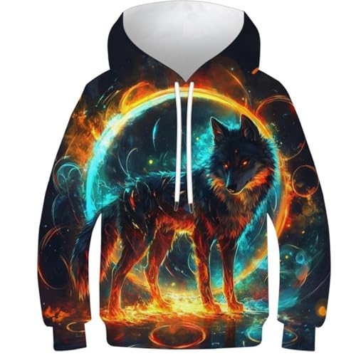 Pull à capuche loup pour enfants garçon et fille sweat 3D imprimé