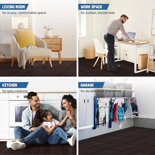 Image of Yes4All EVA Interlocking Mats, Puzzle Floor Tiles, Foam Floor Padding with Border for Furniture, Home Space, Living Room, Garage 11,22,32 SQFT