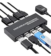Amazon.com: DGODRT HDMI USB KVM Switch 2 Port Selector Box for 2 ...
