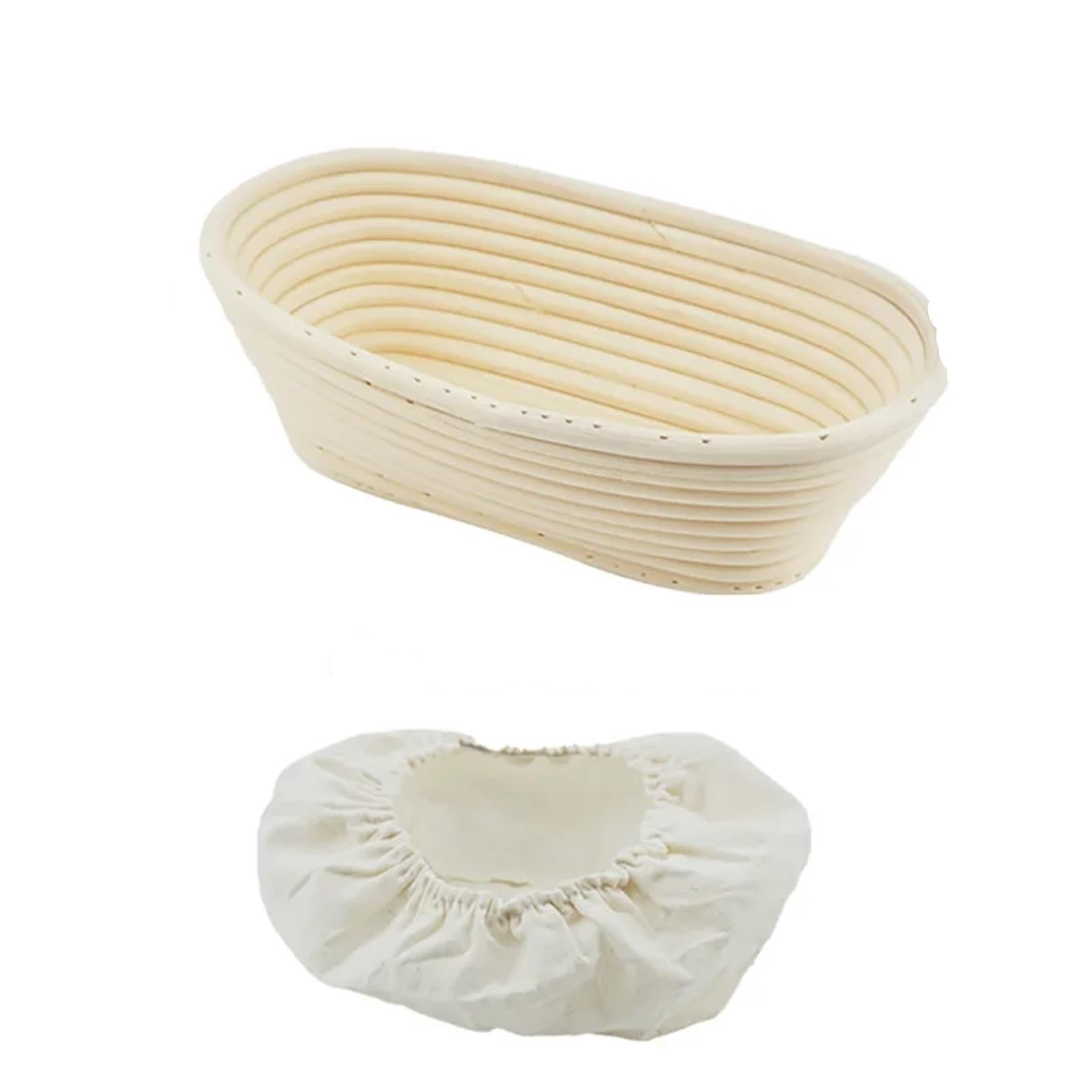Cesta de fermentación ratán Natural ovalada redonda con cestas en masa mimbre for pan forradas Para Pan(Oval 25X15X8cm)