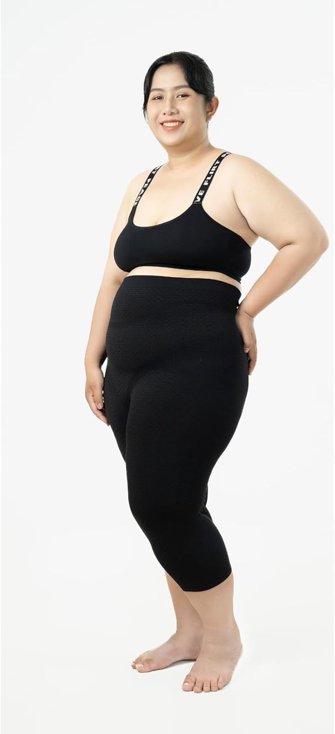 Bioflect® Capri Compression Leggings with Bioactive Fibers and Raised Massaging Knit for Support and Comfort - Image 3