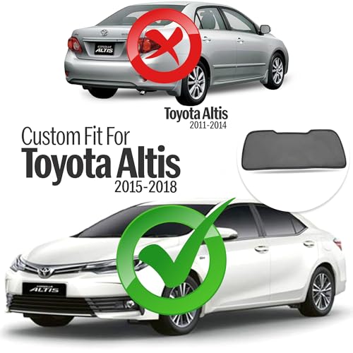 Image of Autofact Dicky Curtain for Altis 2015-2018 | Custom Fit Rear Windshield Sunshade | Foldable Mesh | Privacy & Cooling Car Accessory | Car Rear Sun Shade UV Block Easy Install Durable Black Mesh
