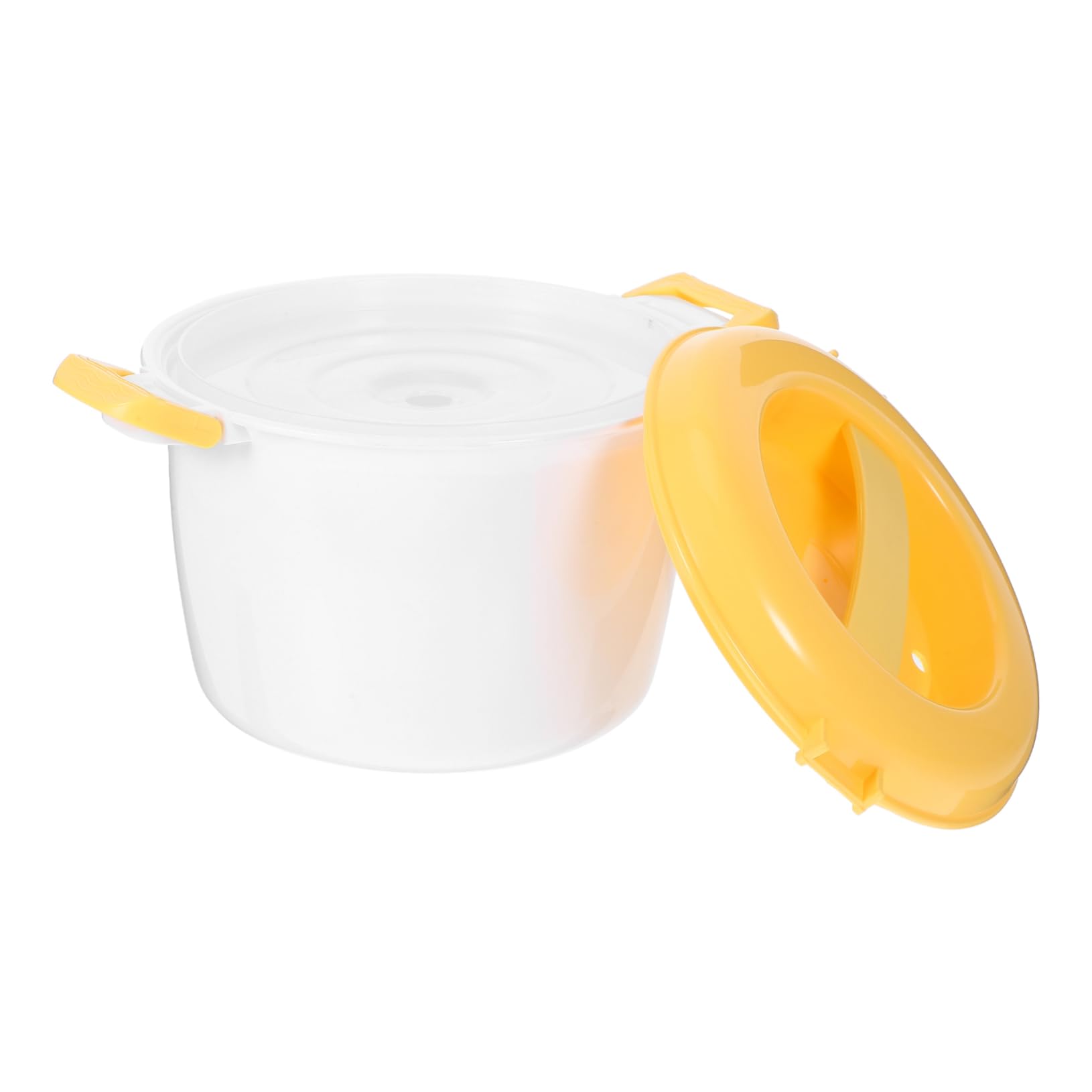 Zerodeko Microwave Rice Cooker Small Yellow Plastic Multi Functional Rice Maker for Home Use Convenient Lunch Box Cooking