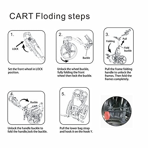 Accufli Trio Golf Cart With 360 Swivel Front Wheel, Quick Fold/Open (Silver) #TOP6