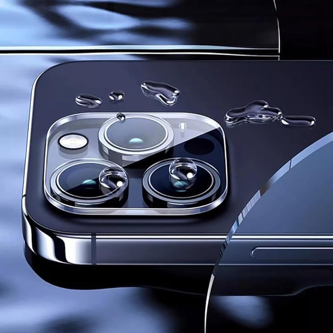 Amazon Brand - Solimo Tempered Glass Camera Lens Protector for iPhone 16 Pro | 9H Rated Hardness | Aviation Aluminium Camera Protection | 99.99% Transparent 5 51VEubpPPDL