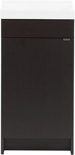 Miniatura 10 de Spring Mill Cabinets Merton - Tocador de baño pequeño con gabinete de 1 puerta y parte superior blanca de un solo fregadero, 17 pulgadas de ancho x