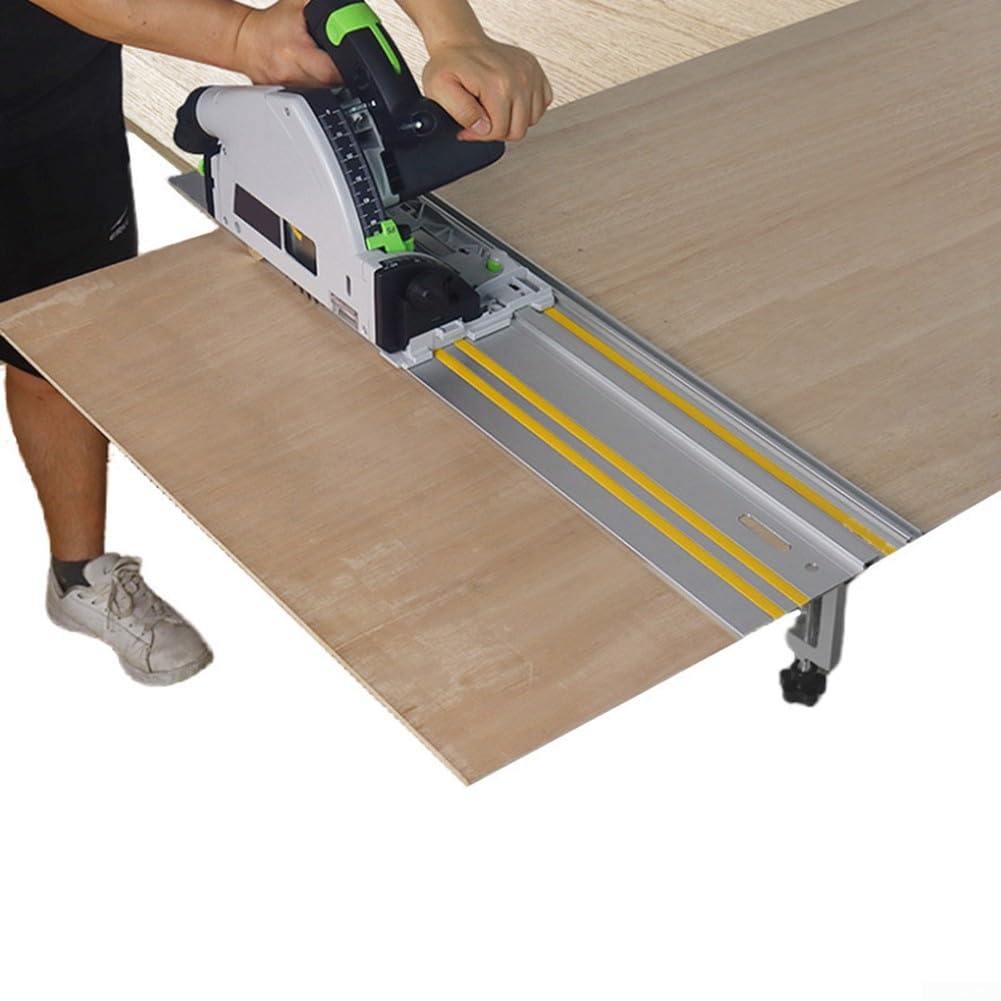 Rails de guidage en aluminium extrudé pour scie circulaire Rails de guidage répétables avec kit de connecteur pour des tâches de coupe précises (connecteur de rail de guidage)