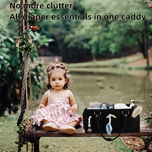 Xuanguo Baby Diaper Caddy Organizer For Girl Boy Large Nursery Storage Bin Basket Portable Holder Tote Bag For Changing Table And Car Baby Shower Gifts Newborn Baby Registry Must Haves Items Black #TOP3