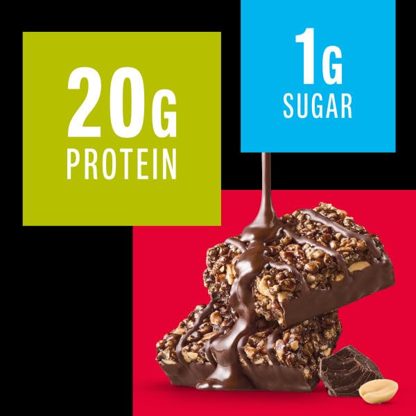 Image of KIND Protein MAX Bars, Dark Chocolate Crisp, Gluten Free, Low Sugar, High Fiber Snacks, 20g Protein, 4 Count