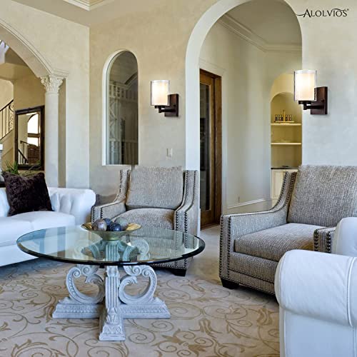 Alolvios 1-Light Vintage Wall Light Fixtures, Indoor Farmhouse Sconces Wall Lighting With Dual Seedy Glass And Oil Rubbed Bronze Finish For Bathroom Mirror, Living Room, Bedroom, Hallway, Porch #TOP5