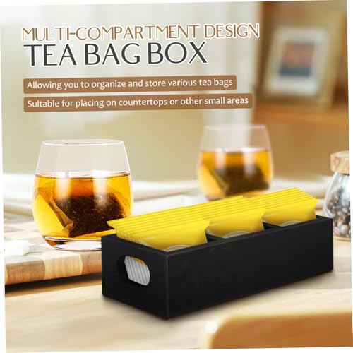 Boîte à thé en bois avec compartiments multiples et rangement de sachets de thé - 4