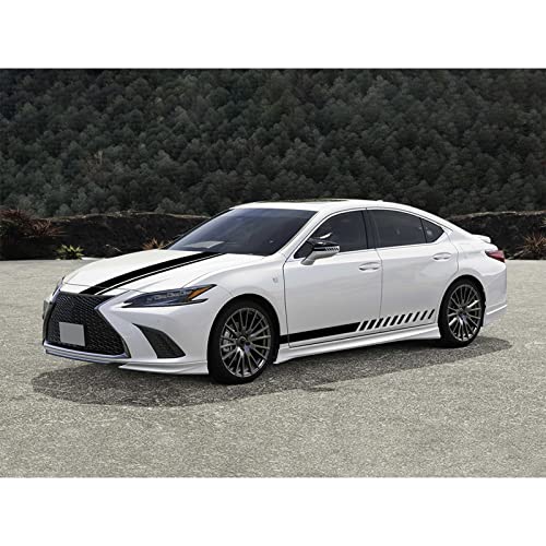 Bilisin 5 Pieces Vinyl Car Side Sticker Long Stripe Auto Racing Sport Body And Roof Hood Decal For Auto Body Door Side Diy Modified Decals Decoration For All Cars Bi017 Black #TOP2