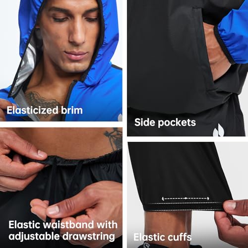 Image of HOTSUIT Sauna Suit for Men Sweat Suits Gym Workout Exercise Sauna Jacket Pant Full Body