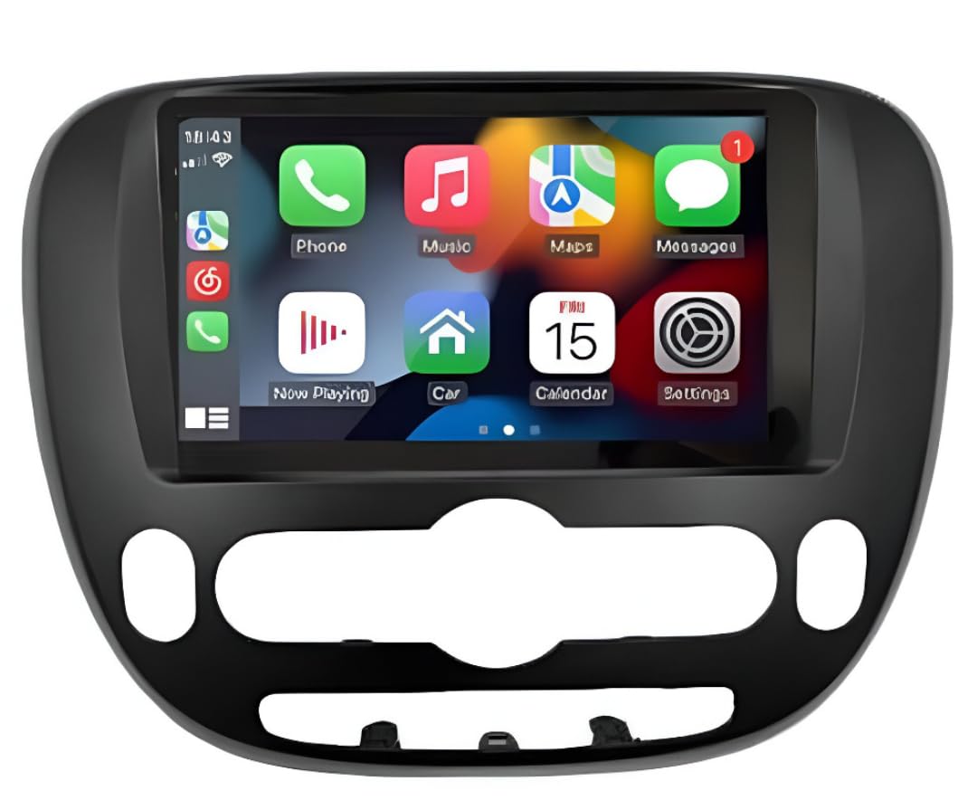 Autoradio Android 12 - Kia Soul 2015-2018 CarPlay e Android Auto, display touchscreen CarPlay da 9 pollici, sistema autoradio multimediale wireless HD | DAB+, RDS (T2 (2 GB/32 GB) 8 COR