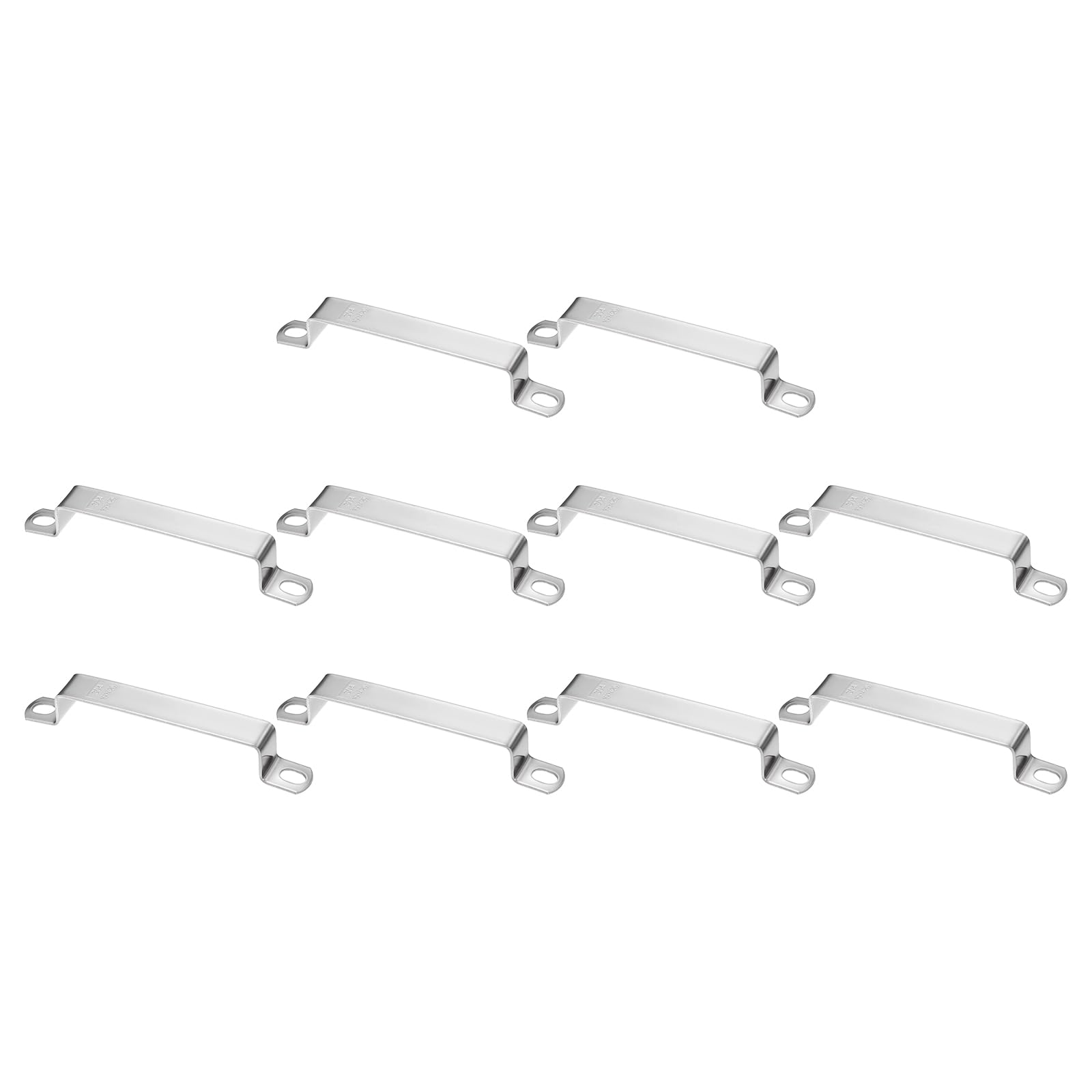 sourcing map Square Pipe Clamp 100x20mm 304 Stainless Steel Silver 10pcs — image 1