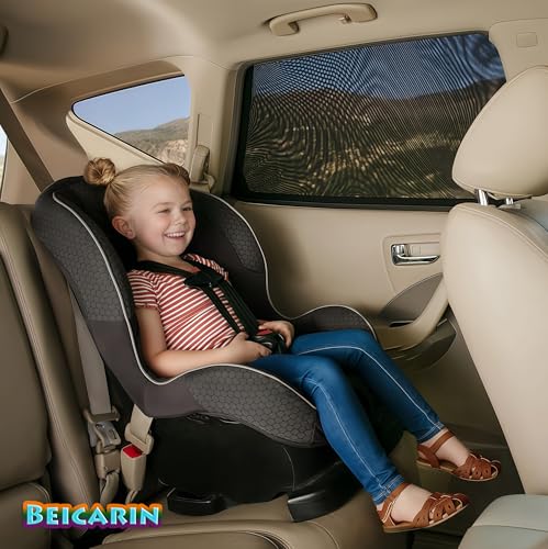 Car Window Shades for Baby - 2 Pack Sun Shade Blocker, Breathable Mesh Rear Side Window Cover Sunshade for SUV, UV Protection for Baby Family Pet, Mosquito Bug Net Car Window Screens for Camping - Image 3