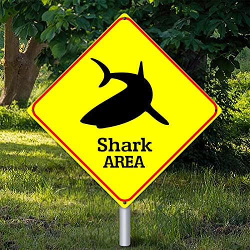 Panneau mural requin métal vintage jaune 38 cm extérieur et garage