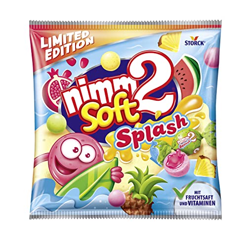 nimm2 soft Splash – 1 x 240 g – Gefüllte Kaubonbons mit Fruchtsaft und Vitaminen