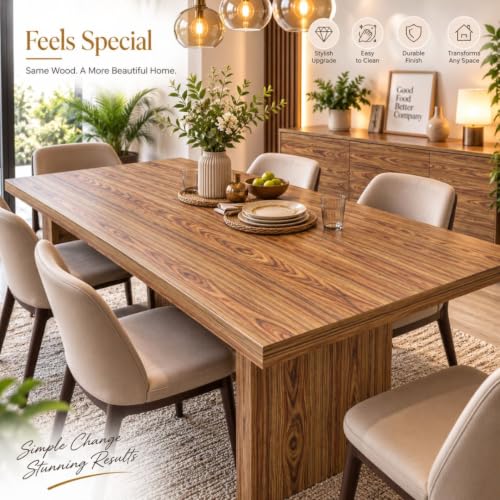 Image of HOME13 Wood Grain Wallpaper Peel and Stick Wood Contact Paper Self Adhesive Removable Thicken Wooden Wall Paper for Kitchen Cabinets Drawer Shelf Liner Waterproof(24x147 Inch, Sugery Wooden)