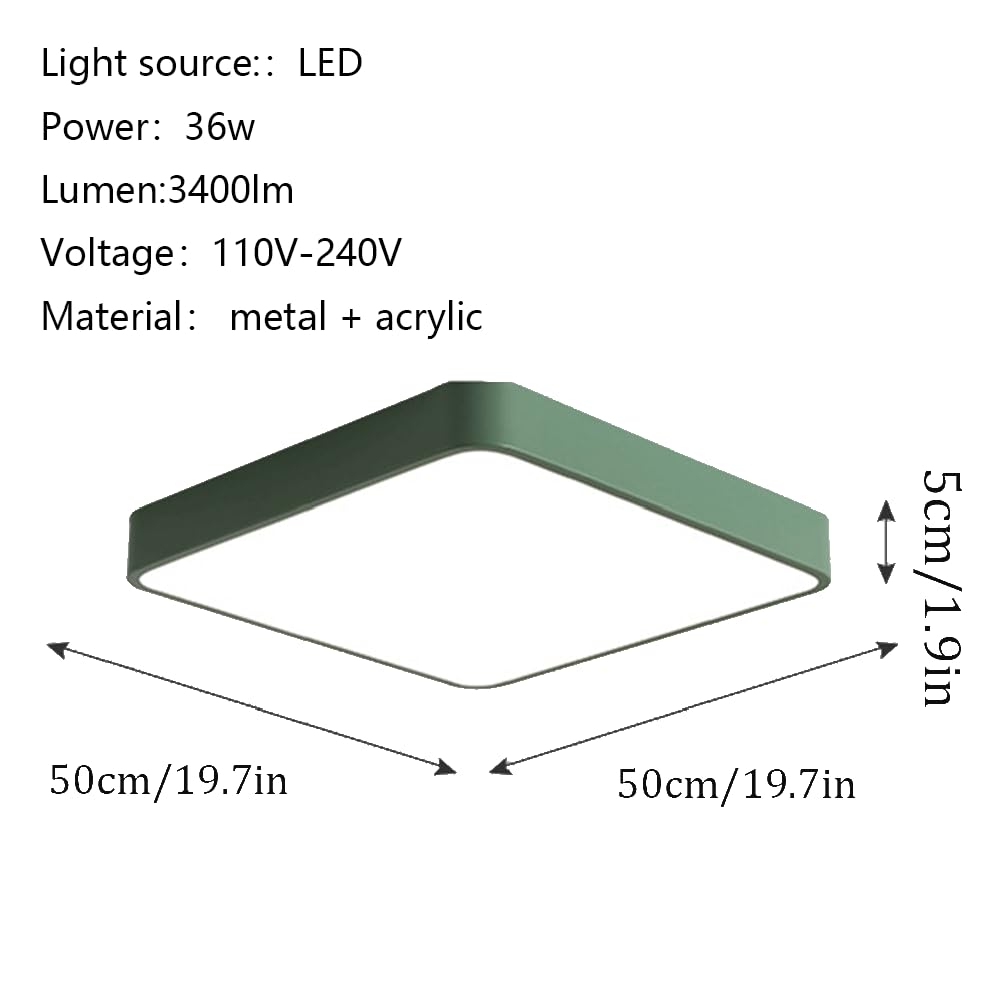 Plafon de Techo Moderna Paneles Decorativos Cuadrados de Luz Creativa para Techo 3 Luces de Techo Regulables Y Coloridas para Cocina Pasillo Lavandería Hueco de Escalera Y Sótano